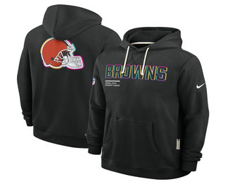 Men's Cleveland Browns Black 2025 Crucial Catch Club Pullover Hoodie
