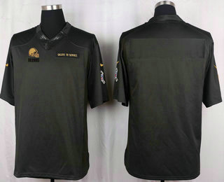 Men's Cleveland Browns Blank Black Anthracite 2016 Salute To Service Stitched NFL Nike Limited Jersey