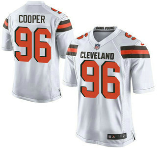 Men's Cleveland Browns #96 Xavier Cooper White Road 2015 NFL Nike Elite Jersey