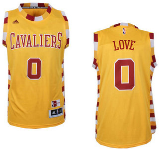 Men's Cleveland Cavaliers #0 Kevin Love Revolution 30 Swingman 2015-16 Gold Jersey