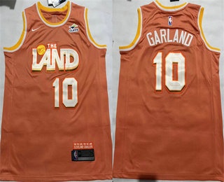 Men's Cleveland Cavaliers #10 Darius Garland Orange 2025 City Sponsor Swingman Jersey
