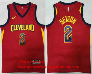 Men's Cleveland Cavaliers #2 Collin Sexton Red 2020 Nike Swingman Stitched NBA Jersey