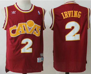 Men's Cleveland Cavaliers #2 Kyrie Irving CavFanatic Red Hardwood Classics Soul Swingman Throwback