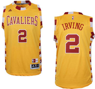 Men's Cleveland Cavaliers #2 Kyrie Irving Revolution 30 Swingman 2015-16 Gold Jersey