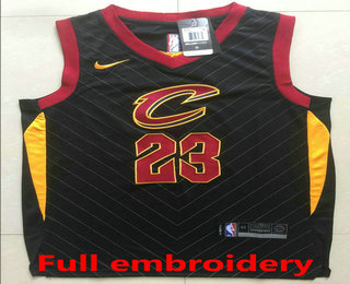 Men's Cleveland Cavaliers #23 LeBron James Black 2017-2018 Nike Swingman ALL Stitched NBA Jersey