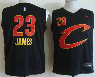 Men's Cleveland Cavaliers #23 LeBron James Black Big C Fashion Stitched NBA Nike Swingman Jersey