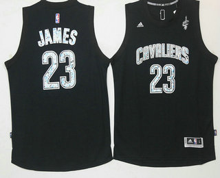 Men's Cleveland Cavaliers #23 LeBron James Black Diamond Fashion Stitched NBA Jersey