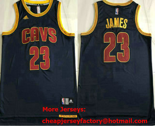 Men's Cleveland Cavaliers #23 LeBron James Navy Blue Revolution 30 AU Jersey