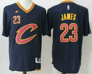 Men's Cleveland Cavaliers #23 LeBron James Revolution 30 Swingman 2016 New Navy Blue Short-Sleeved Jersey