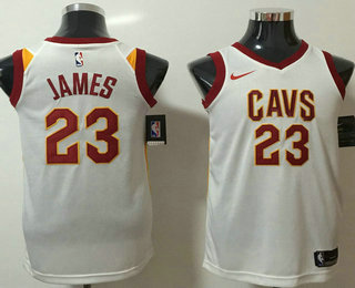 Men's Cleveland Cavaliers #23 LeBron James White 2017-2018 Nike Icon Edition Swingman Jersey