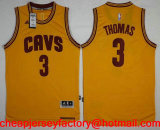 Men's Cleveland Cavaliers #3 Isaiah Thomas Yellow Revolution 30 Swingman Stitched NBA Jersey