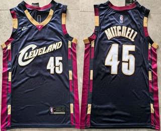 Men's Cleveland Cavaliers #45 Donovan Mitchell Navy Classic Swingman Jersey