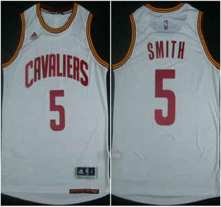 Men's Cleveland Cavaliers #5 J.R. Smith Revolution 30 Swingman 2014 New White Jersey