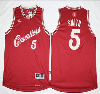 Men's Cleveland Cavaliers #5 J.R. Smith Revolution 30 Swingman 2015 Christmas Day Red Jersey