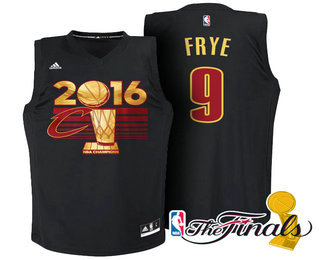 Men's Cleveland Cavaliers #9 Channing Frye Black 2016 NBA Finals Champions Jersey