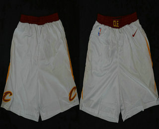 Men's Cleveland Cavaliers White 2017-2018 Nike Stitched NBA Shorts