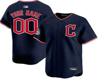 Men's Cleveland Guardians Customized Navy Limited Jersey