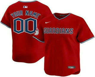 Men's Cleveland Guardians Customized Red Alternate Limited Jersey