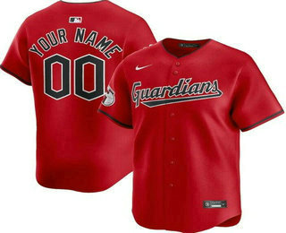 Men's Cleveland Guardians Customized Red Limited Jersey