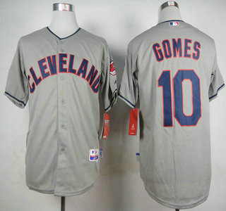 Men's Cleveland Indians #10 Yan Gomes Grey Jersey
