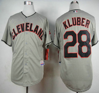 Men's Cleveland Indians #28 Corey Kluber Gray Jersey