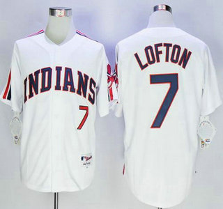 Men's Cleveland Indians #7 Kenny Lofton White 1978 Turn Back The Clock Jersey