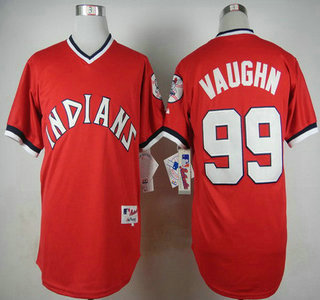 Men's Cleveland Indians #99 Rick Vaughn 1974 Turn Back The Clock Red Jersey