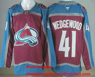 Men's Colorado Avalanche #41 Scott Wedgewood Red Authentic Jersey