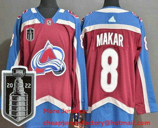 Men's Colorado Avalanche #8 Cale Makar Red 2022 Stanley Cup Stitched Jersey