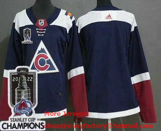 Men's Colorado Avalanche Blank Navy Alternate 2022 Stanley Cup Champions Stitched Jersey
