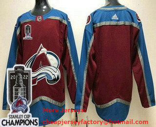 Men's Colorado Avalanche Blank Red 2022 Stanley Cup Champions Stitched Jersey