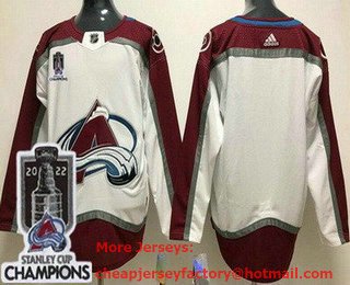 Men's Colorado Avalanche Blank White 2022 Stanley Cup Champions Stitched Jersey
