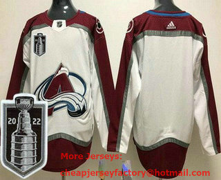 Men's Colorado Avalanche Blank White 2022 Stanley Cup Stitched Jersey