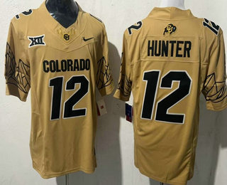 Men's Colorado Buffaloes #12 Travis Hunter Limited Gold College Football Jersey