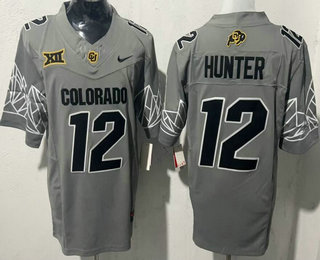 Men's Colorado Buffaloes #12 Travis Hunter Limited Gray 2024 College Football Jersey