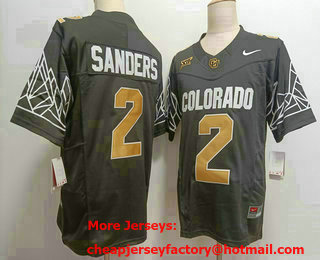 Men's Colorado Buffaloes #2 Shedeur Sanders Black Gold With XII Patch FUSE Vapor Stitched Jersey 11