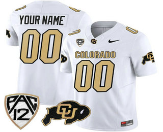 Men's Colorado Buffaloes Active Player Custom White 2023 FUSE Vapor Stitched Jersey