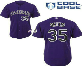 Men's Colorado Rockies #35 Chad Bettis Purple Stitched Baseball Jersey
