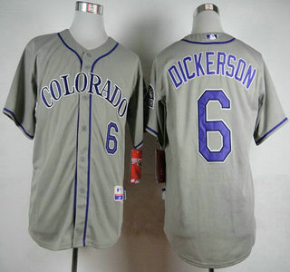 Men's Colorado Rockies #6 Corey Dickerson Gray Jersey
