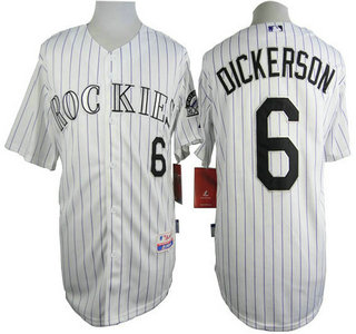 Men's Colorado Rockies #6 Corey Dickerson White Jersey