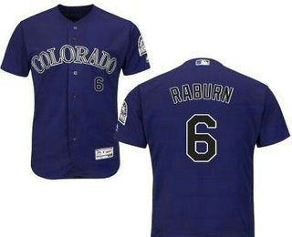 Men's Colorado Rockies #6 Ryan Raburn Purple Stitched Baseball Jersey