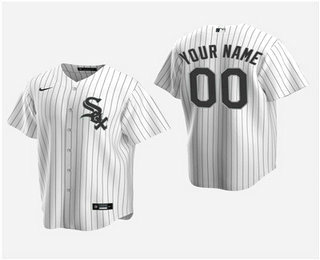 Men's Custom Chicago White Sox White Home Replica Jersey