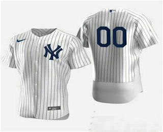 Men's Custom New York Yankees Custom Nike Flexbase White Jersey