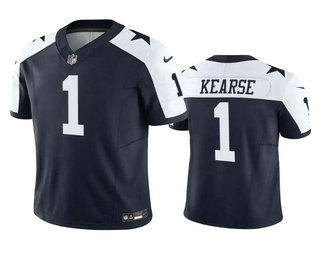 Men's Dallas Cowboys #1 Jayron Kearse Navy White 2023 FUSE Vapor Limited Stitched Jersey