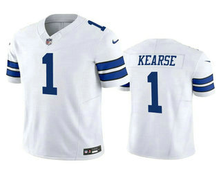 Men's Dallas Cowboys #1 Jayron Kearse White 2023 FUSE Vapor Limited Stitched Jersey