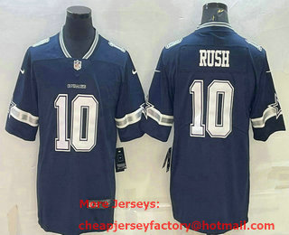 Men's Dallas Cowboys #10 Cooper Rush Blue 2021 Vapor Untouchable Stitched NFL Nike Limited Jersey
