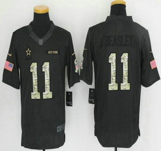 Men's Dallas Cowboys #11 Cole Beasley Black Anthracite 2016 Salute To Service Stitched NFL Nike Limited Jersey