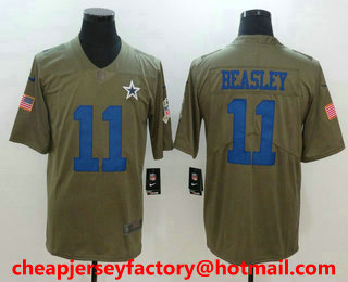 Men's Dallas Cowboys #11 Cole Beasley Olive 2017 Salute To Service Stitched NFL Nike Limited Jersey
