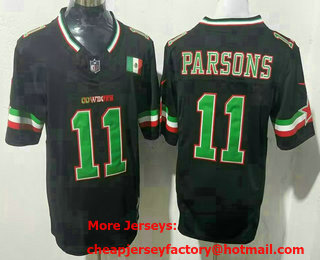 Men's Dallas Cowboys #11 Micah Parsons Limited Black Mexico Fashion FUSE Vapor Jersey
