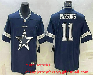 Men's Dallas Cowboys #11 Micah Parsons Navy Blue 2020 Big Logo Vapor Untouchable Stitched NFL Nike Fashion Limited Jersey